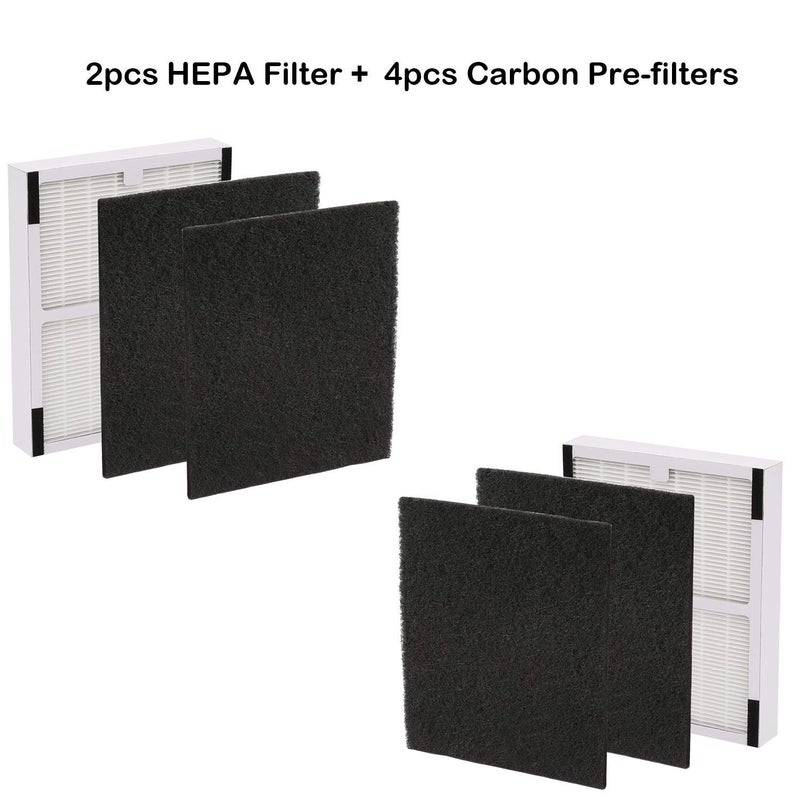 BBT BAMBOOST Replacement Filters A Compatible with Idylis AC-2119, IAP-10-100, IAP-10-150, IAPC-40-140 and Filtrete FAP-C01-A Air Purifiers, Part # 1150096# IAF-H-100A, 2 HEPA Filters + 4 Carbon Pre-Filters - Image 5